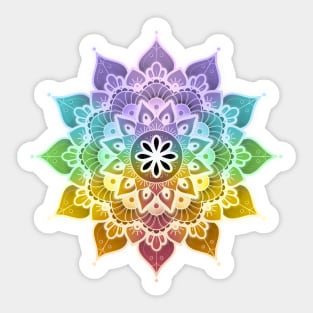 Mandala of Chakras in the 7 colors of the rainbow n°3 Sticker